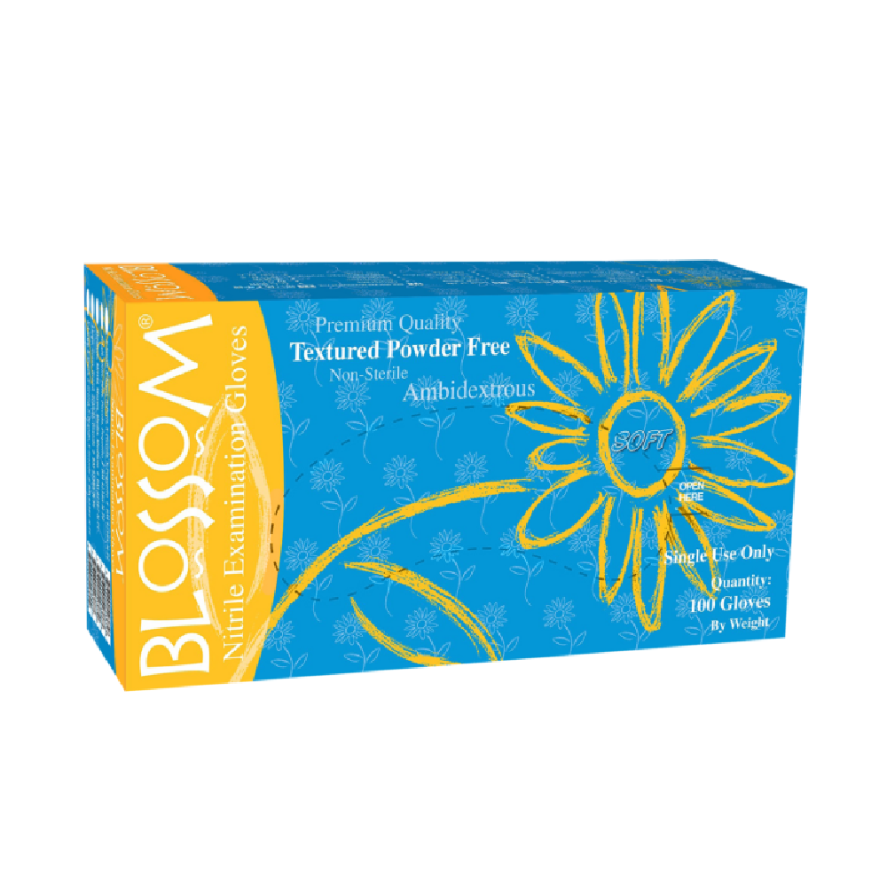 Blossom Перчатки нитриловые Small (Blue) 1упак (50пар)
