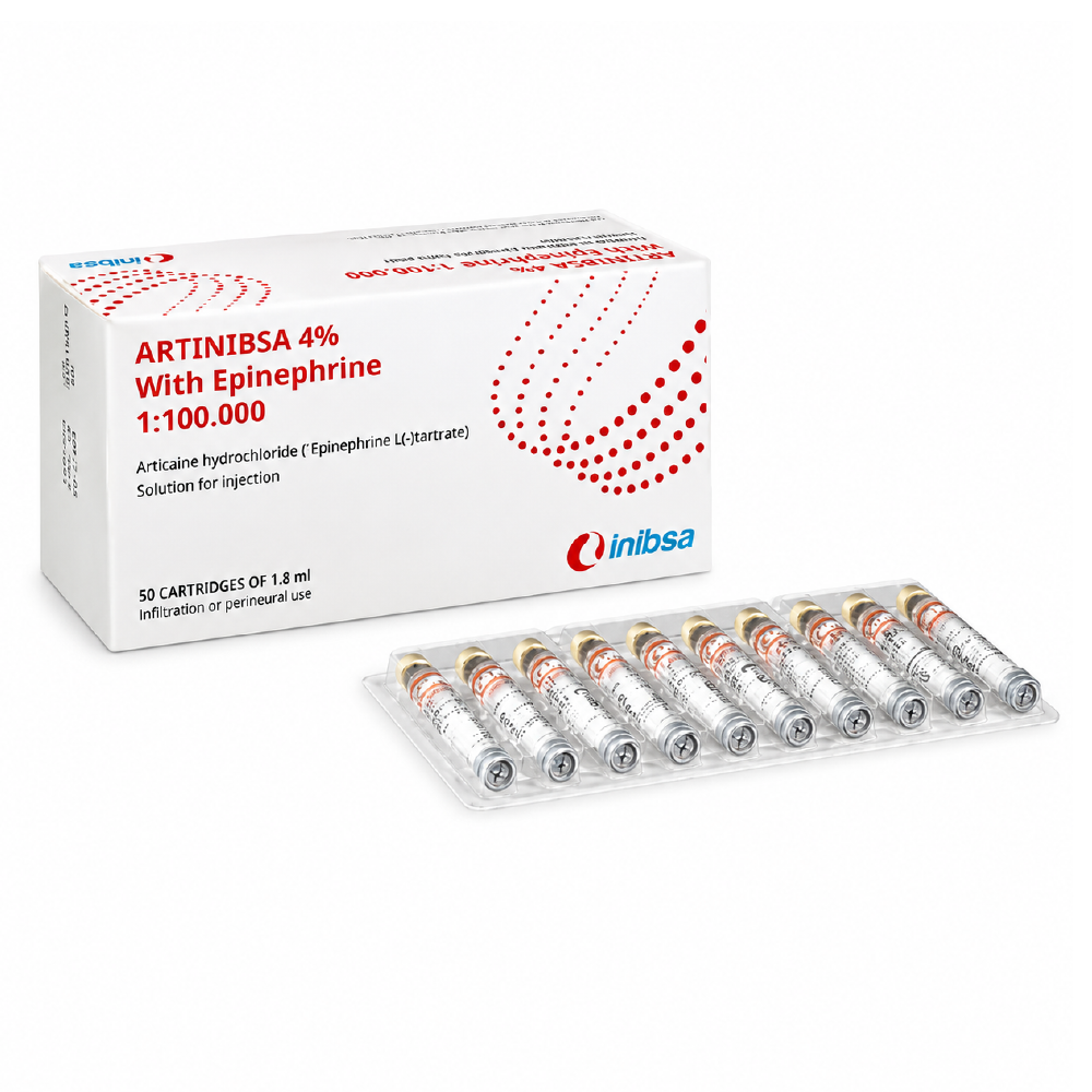 Inibsa Articaine dental anesthetic, 50 cartridges